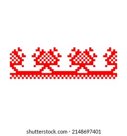 Pixelized pattern Vyshyvanka Traditional Ethnic Ukrainian Seamless Pattern slavic ornament
