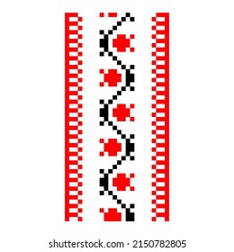 Pixelized pattern Vyshyvanka Traditional Ethnic Ukrainian Seamless Pattern slavic ornament
