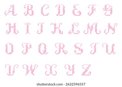 It is a pixel-like alphabet font.