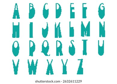 It is a pixel-like alphabet font.