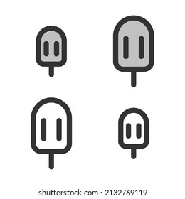 Pixel-perfect  fruit ice  linear  icon  built originally on two base grids of 32 x 32 and 24 x 24 pixels. In two-color and one-color versions. Editable strokes