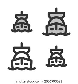 Pixel-perfect linear icon of gas tanker  built originally on two base grids of 32 x 32 and 24 x 24 pixels. In two-color and one-color versions. Editable strokes