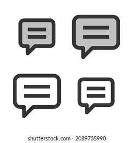 Pixel-perfect linear icon of rectangular speech bubble built originally on two base grids of 32 x 32 and 24 x 24 pixels.In two-color and one-color versions. Editable strokes