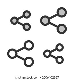 Pixel-perfect linear icon of share sign built originally on two base grids of 32 x 32 and 24 x 24 pixels for easy scaling. In two-color and one-color versions. Editable strokes	