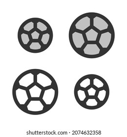 Pixel-perfect Linear Icon Of Soccer Ball  Built Originally On Two Base Grids Of 32 X 32 And 24 X 24 Pixels. In Two-color And One-color Versions. Editable Strokes