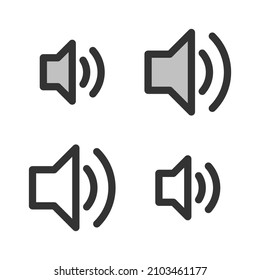 Pixel-perfect linear icon of   sound enabled built originally on two base grids of 32 x 32 and 24 x 24 pixels. In two-color and one-color versions. Editable strokes
