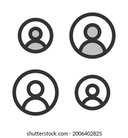 Pixel-perfect linear icon of user picture built originally on two base grids of 32 x 32 and 24 x 24 pixels for easy scaling. In two-color and one-color versions. Editable strokes	
