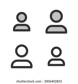Pixel-perfect linear icon of user picture built originally on two base grids of 32 x 32 and 24 x 24 pixels for easy scaling. In two-color and one-color versions. Editable strokes	
