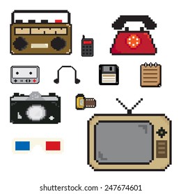 pixels art old item technology icon