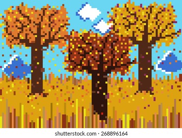 pixels autumnal garden