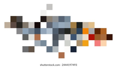 Pixels background. Illustration of abstract texture. Bold minimalism. Digital concept. Game elements. Trendy retro geometry print. Earth colours. Explosion concept. Scaled up. square building blocks