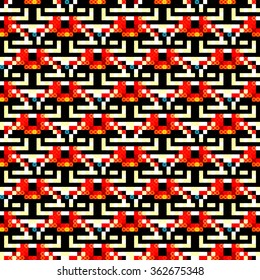 pixels beautiful abstract geometric seamless pattern vector illustration