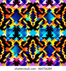 pixels beautiful abstract geometric seamless pattern vector illustration 