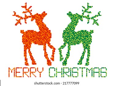 pixels christmas reindeer