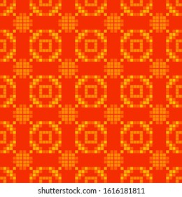 Pixels. Ethnic boho ornament. Seamless pattern. Tribal motif. Vector illustration for web design or print.
