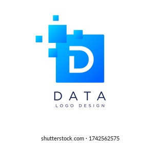 Pixels Letter D Logo. D Letter Logo Design Vector With Pixels