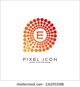 Pixels Logo Template Tech Vector Logos: vector de stock (libre de ...