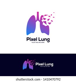 pixels lungs logo design vector, human lungs logo designs, respiratory system logo designs