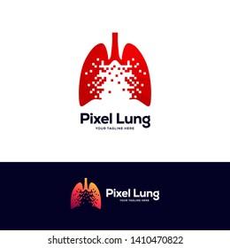 pixels lungs logo design vector, human lungs logo designs, respiratory system logo designs