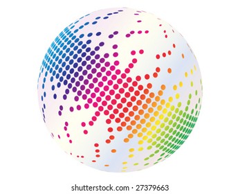 pixels on ball vector illustration