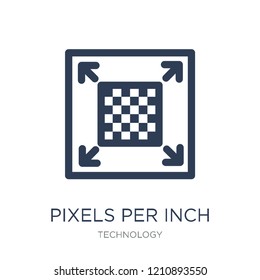 Pixels per Inch icon. Trendy flat vector Pixels per Inch icon on white background from Technology collection, vector illustration can be use for web and mobile, eps10