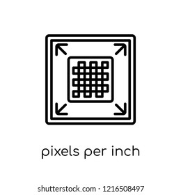 Pixels per Inch icon. Trendy modern flat linear vector Pixels per Inch icon on white background from thin line Technology collection, editable outline stroke vector illustration