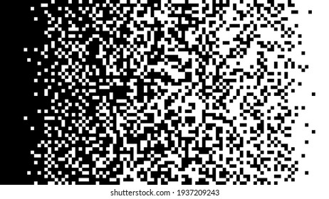 The pixels are scattered  dissolve  Pixel gradient Speed seamless pattern  Black   white abstract vector background  Vector monochrome style  Abstract random squares  background 