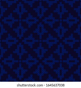 Pixels. Seamless knitted pattern. Norwegian drawing. A warm sweater. Vector illustration for web design or print.