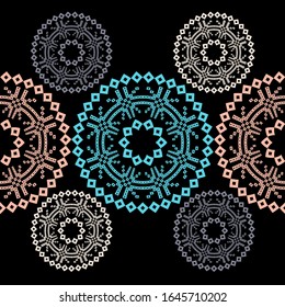 Pixels. Seamless knitted pattern. Norwegian drawing. A warm sweater. Vector illustration for web design or print.