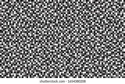 Pixels Seamless Pattern Black And White Pixelated Background Grainy Noise Military Effect 8 Bit Retro Style Vector Backdrop For Game, Web, Fabric