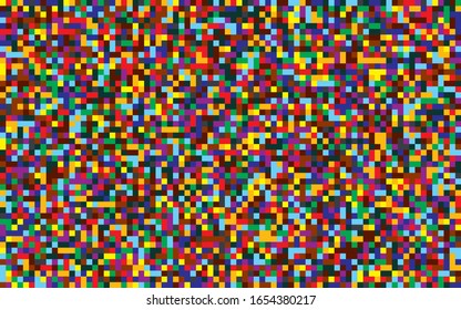 Pixels seamless pattern Color pixelated background 8 bit retro style Grainy noise effect Vector backdrop for game, web, fabric