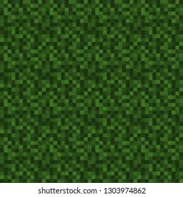 Pixels Seamless Pattern - Green pixelated pattern design