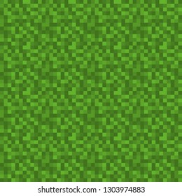 Pixels Seamless Pattern - Green pixelated pattern design