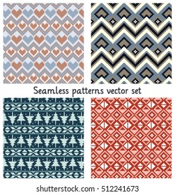 pixels seamless patterns set