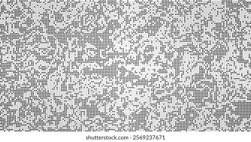 Pixels texture. Pixel Abstract Mosaic Gradient Design Background. Monochromatic Abstract Background Isolated on white. Vector Illustration.