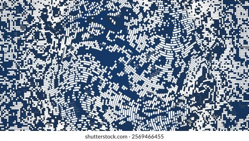 Pixels texture. Pixel Abstract Mosaic Gradient Design Background. Monochromatic Abstract Background Isolated on white. Vector Illustration.