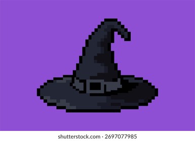 Pixels Witch's Hat Spooky Halloween Illustration