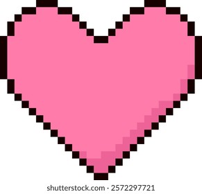 Pixels Y2K Heart Sticker Vector Illustration