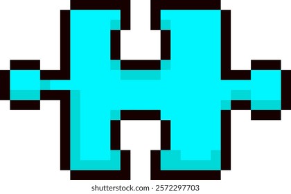 Pixels Y2K Puzzle Sticker Vector Illustration