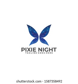 Pixie Night Illustration Vector Template. Suitable for Creative Industry, Multimedia, entertainment, Educations, Shop, and any related business