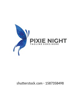 Pixie Night Illustration Vector Template. Suitable for Creative Industry, Multimedia, entertainment, Educations, Shop, and any related business