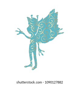 Pixie pattern silhouette mythical animal fantasy
