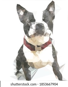 Vector de concepto del Boston Terrier Pixilado 