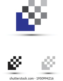 Pixilated logo for gaming, business, corporate etc