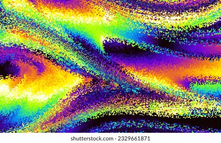 Pixilated psychedelic background. Moire overlapping effect. Vector image.