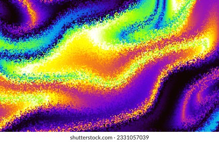 Pixilated psychedelic background. Moire overlapping effect. Vector image.