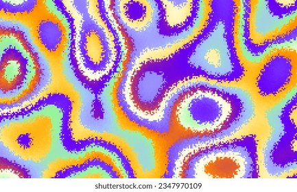 Pixilated psychedelic background. Moire overlapping effect. Vector image.