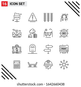 Pixle Perfect Set of 16 Line Icons. Outline Icon Set for Webite Designing and Mobile Applications Interface.