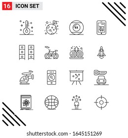Pixle Perfect Set mit 16 Line Icons. Umriss-Icon-Set für Webite-Designs und mobile Anwendungen-Schnittstelle.