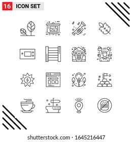 Pixle Perfect Set of 16 Line Icons. Outline Icon Set for Webite Designing and Mobile Applications Interface.